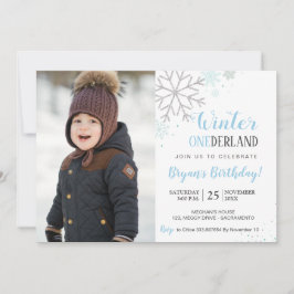 Fotoinbjudan till Winter Birthday wonederland Inbjudningar
