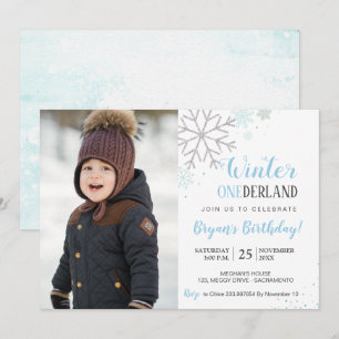 Fotoinbjudan till Winter Birthday wonederland Inbjudningar