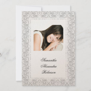 Fotoinbjudningar till Cotillion Silver Shimmer Dam Inbjudningar
