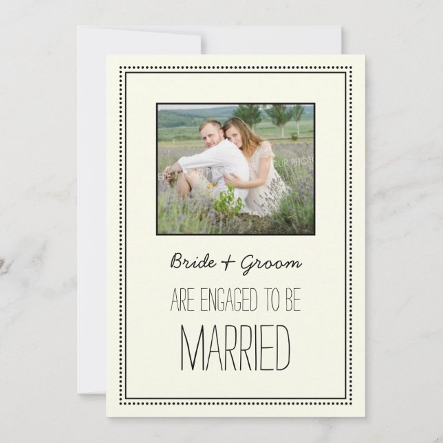 Fotoinbjudningar till vintage Förlovningsfest Inbjudningar (Baksida)