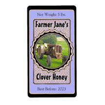 Fotoinfogning av lavender Blue Honung Burk