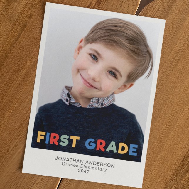 Fotoinnehavarkort för första Klass-skolåret (Skapare uppladdad)
