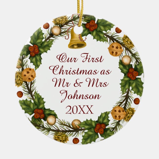 Fotojul-andedräkt Första jul, mrs Cera Julgransprydnad Keramik (Framsidan)