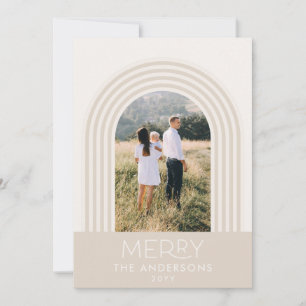 Fotojul av rand-regnbåge i pastellkräm julkort