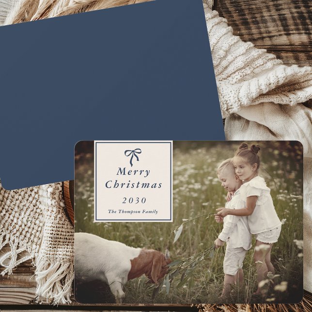 Fotojul för Coquette Bow Personlig-familjen Julkort (Skapare uppladdad)
