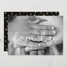 Fotojul för Cute Script-familjen Julkort