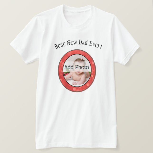 Fotojul för den nya familjen Far i Ram T Shirt (Design framsida)