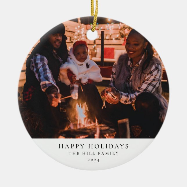 Fotojul för enkel och Elegant familj Julgransprydnad Keramik (Framsidan)