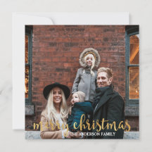 Fotojul för familjen Guld i Modern Chic-konfetti