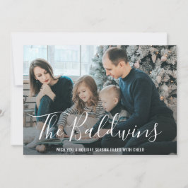 Fotojul för familjen Modern Elegant Julkort