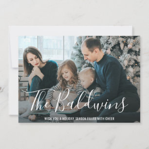 Fotojul för familjen Modern Elegant Julkort