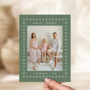 Fotojul för familjen Modern Sage Bow Mönster Vykort