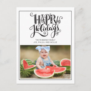 Fotojul för familjen Modern White Glad helg Vykort