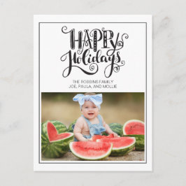 Fotojul för familjen Modern White Glad helg Vykort