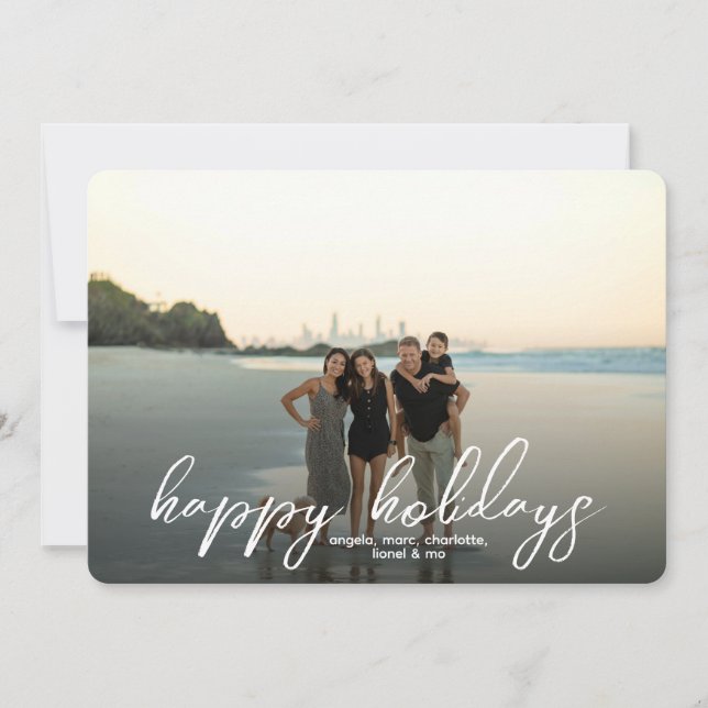 Fotojul för minimalistisk skriptfamilj julkort (Framsida)