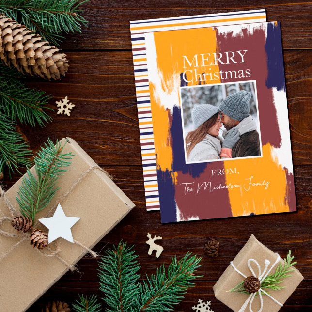 Fotojul för Modern Brushstrokes-familjen Julkort (Skapare uppladdad)