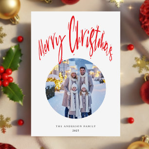 Fotojul för Modern Retro-skriptfamilj Julkort