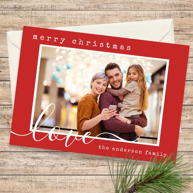 Fotojul för modern skriptfamilj julkort (Skapare uppladdad)