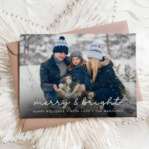 Fotojul i familjen Merry & Bright Elegant Julkort