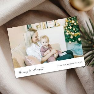 Fotojul i familjen Merry & Bright Modern Baby Julkort