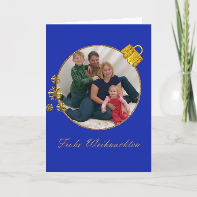Fotojul Ornament German Hälsning Helgkort (Framsida)
