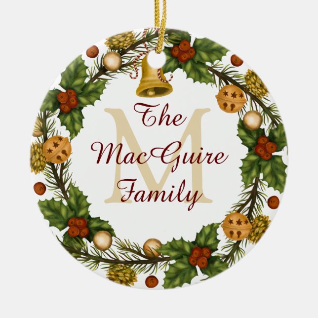 Fotojul Ornament Vintage Utandning Monogram (Framsidan)