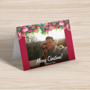 Fotojul - poinsettia-kort kort
