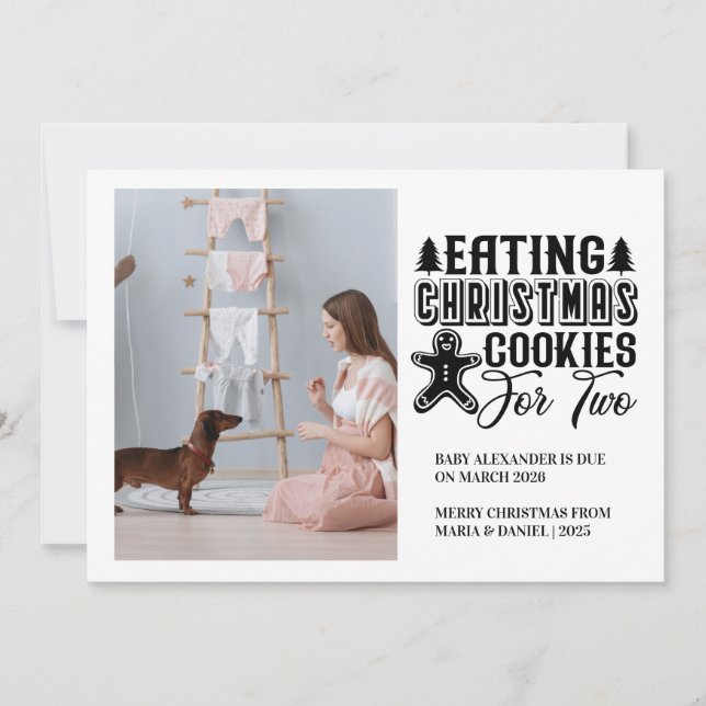 Fotojulcookies i 2 Gravider Julkort (Framsida)