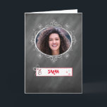 Fotojulkort, Chalkboard-utseende, anpassa Kort<br><div class="desc">Kalkskivans utseende är populär i verkligen. Varför inte använda det här trendiget till ditt fotojulkort i år! Lägg enkelt till ditt foto,  och ditt namn på ett riktigt snyggt och minnesvärt julkort!</div>