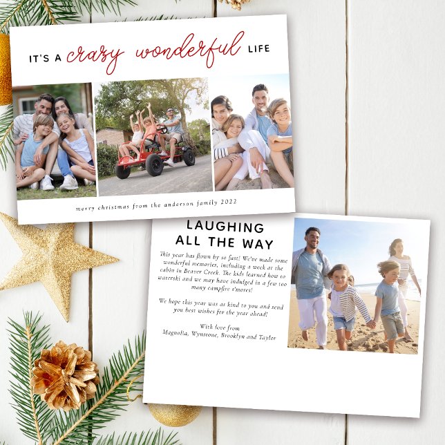 Fotojulkort | Crazy Wonderful Life Julkort (Send season's greetings to family and friends with this It's a Crazy Wonderful Life photo card)