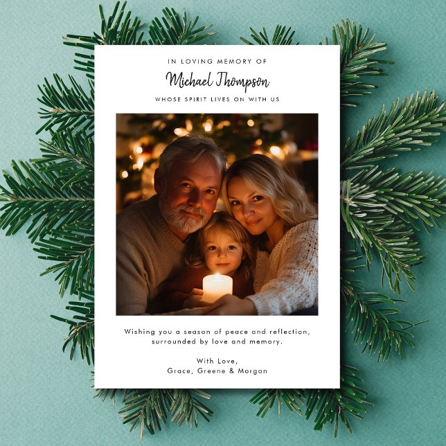 Fotojulkort efter dödsfall i familjen julkort (Skapare uppladdad)