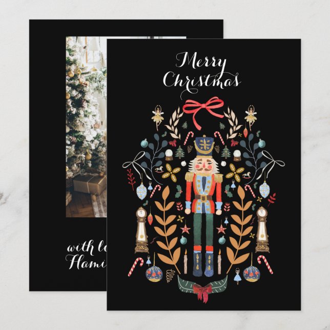 Fotojulkort för Nutcracker-familjen Inbjudningar (Fram/baksida)