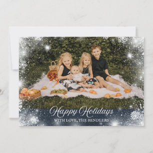 Fotojulkort för snöflingfamiljen julkort