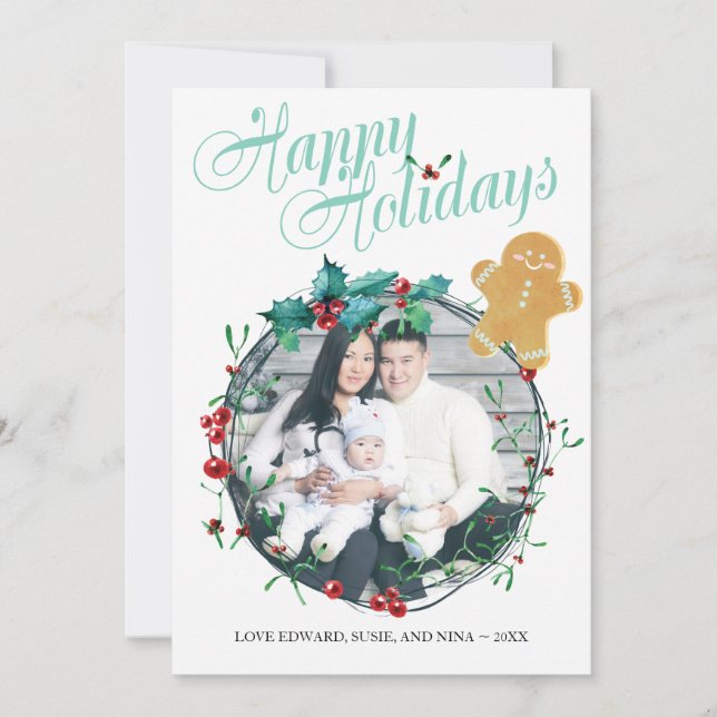 Fotojulkort - Pepparkaksgubbe Julkort (Framsida)