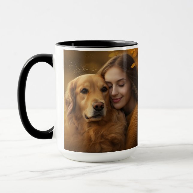 Fotokaffe med bästa Hund någonsin Modern Anpassnin Mugg (Vänster)