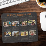 Fotokalender 2025, Fullt Black Mousepad Musmatta<br><div class="desc">2025 Fotokalender med 8 bilder och fullt årskalender för 225. Färg-paletten med moody svart och jordbrun - lätt att redigera i designen verktyg till kostym. Mer design finns i personligens kalendrarsamling.</div>