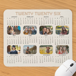 Fotokalender 2026 Fullt År Beige Mousepad Musmatta