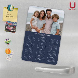 Fotokalender för 2026 för marinblått Personlig Magnet
