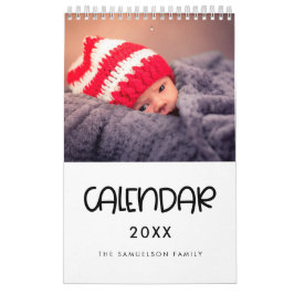 Fotokalender för Cute-skriptfamiljen 2026 Kalender