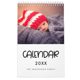 Fotokalender för Cute-skriptfamiljen 2026 Kalender