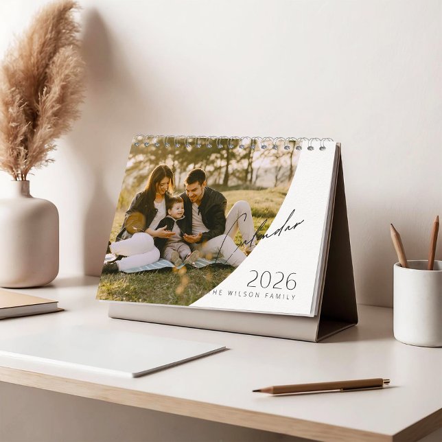 Fotokalender för minimalistisk elegant i familjen kalender (Skapare uppladdad)