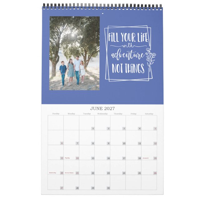 Fotokalender för positiv offertfamilj, äldre kalender (Jun 2027)