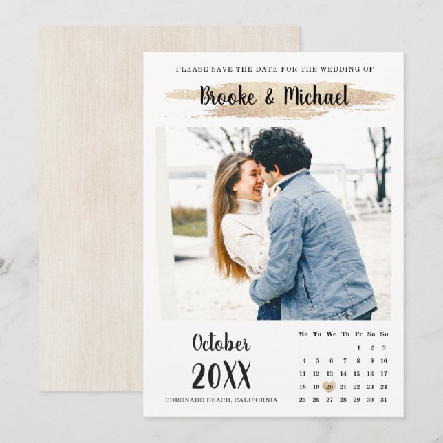 Fotokalender Spara datumkortet Inbjudningar (Fram/baksida)