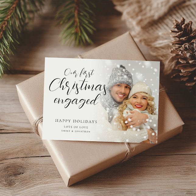 Fotokalligrafi med första julklapp julkort (Skapare uppladdad)