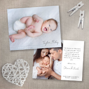Fotokalligrafi Namn Birth Notice Flygblad