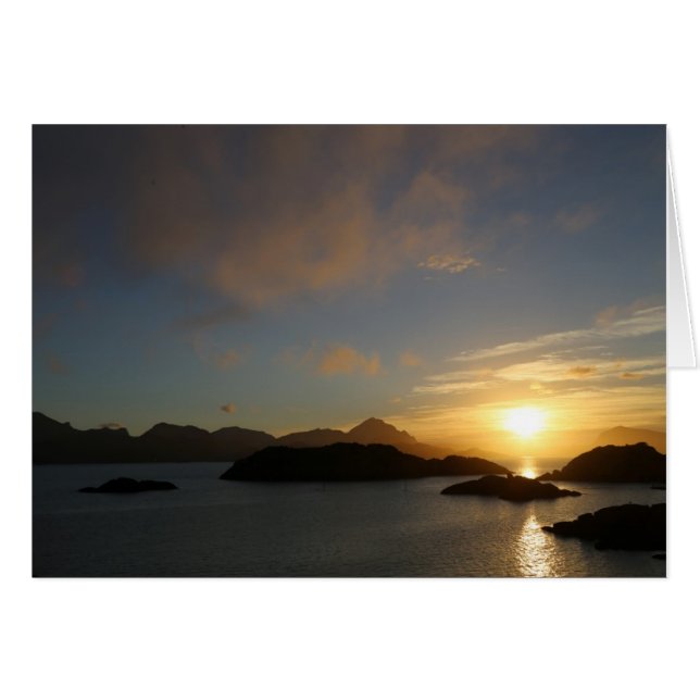 Fotokarte Sonnenuntergang in Mortsund OBS Kort (Framsidan Horizontal)