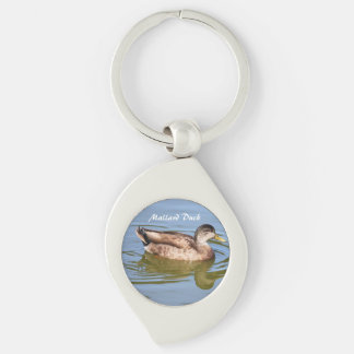Fotokedjan Mallard Anka Swirl Silverfärgad Nyckelring