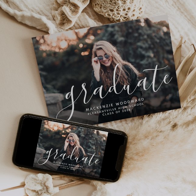 Fotoklass för 2024 Vit Studentfest för övertäcknin Inbjudningar (Skapare uppladdad)