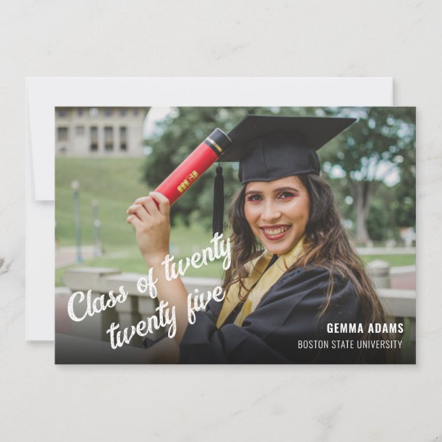 Fotoklass för 2025 Studenten-aviseringskort Meddelande (Framsida)