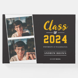 Fotoklass för Grått och Guld Guest Bok